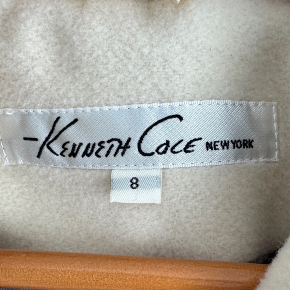 Kenneth Cole Cream Pea Coat with Button Accents Size 8 - Picture 2 of 8